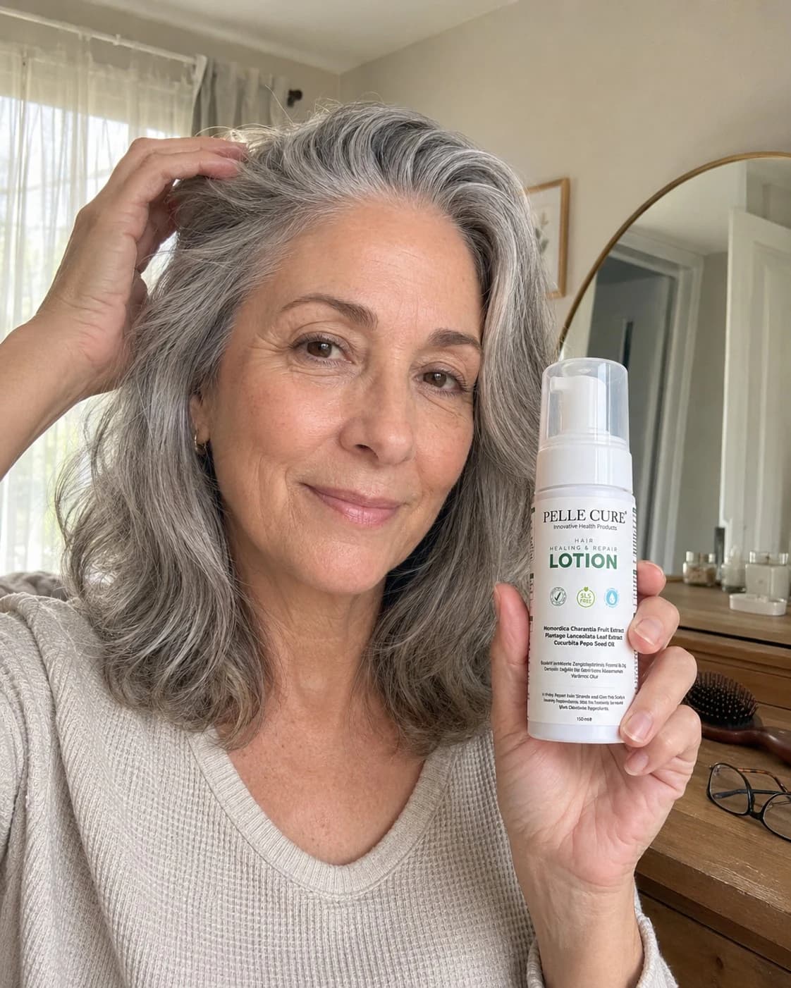 A user using Pellecure lotion