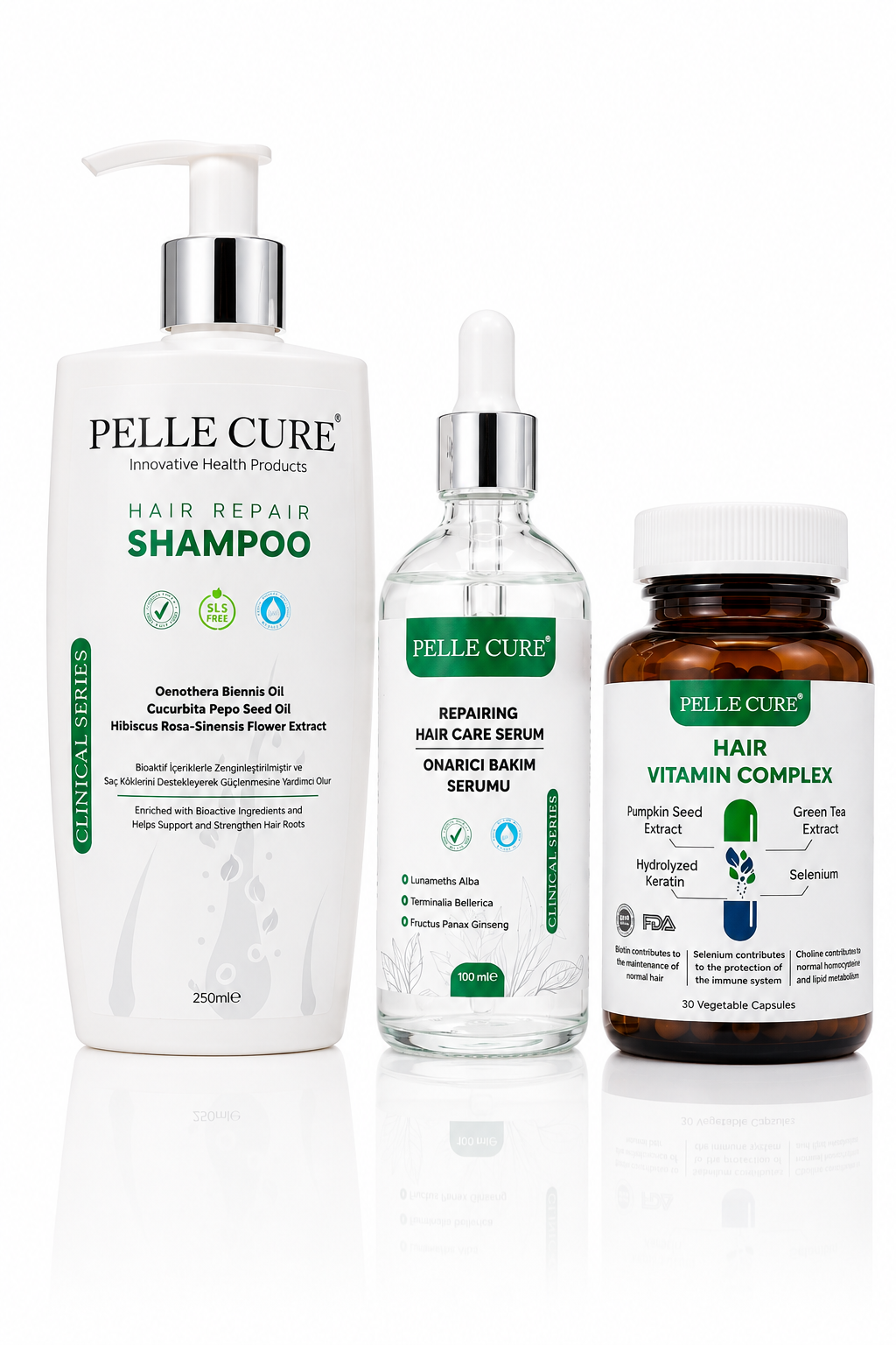 Pellecure three-step hair care set