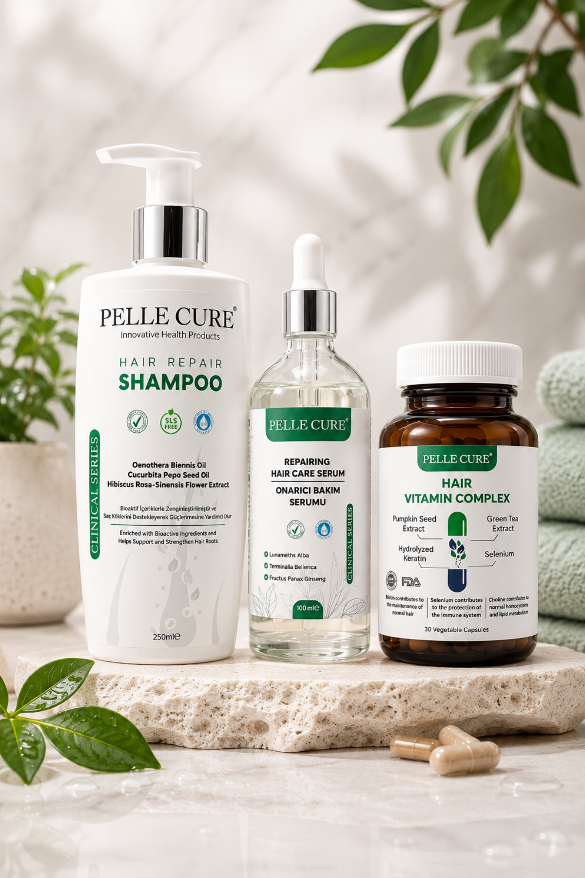 Saç Dökülmesi Karşıtı 3lü Özel Paket Şampuan&Serum&Vitamin ürün görseli 4