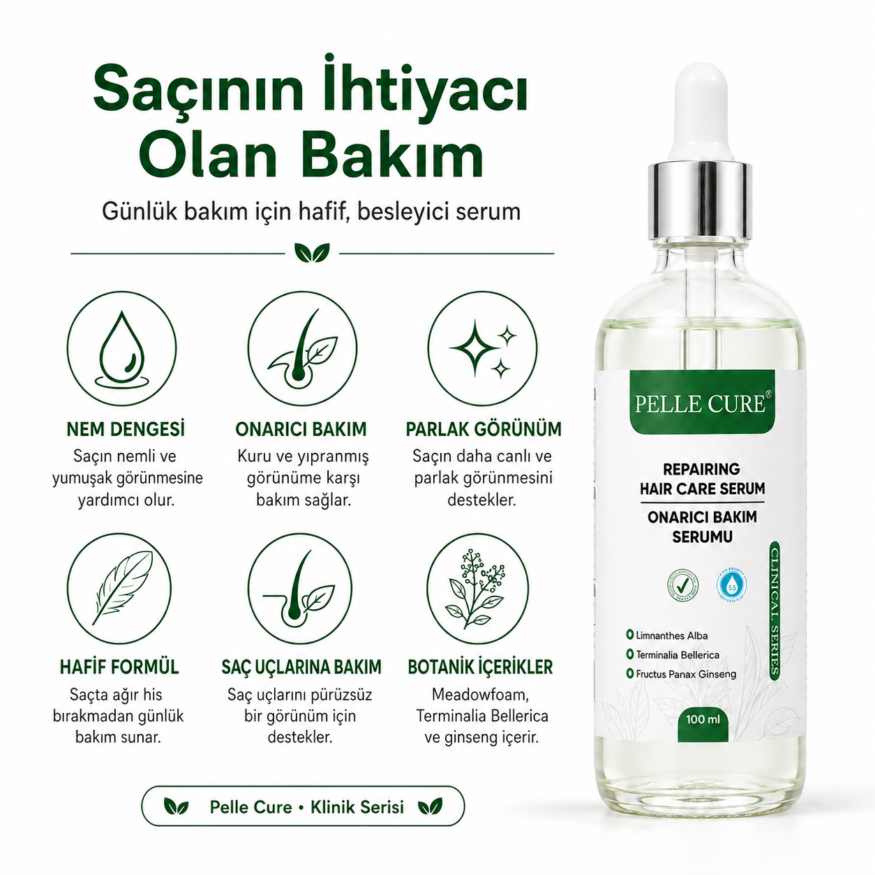 Onarıcı Saç Bakım Serumu kullanım görünümü